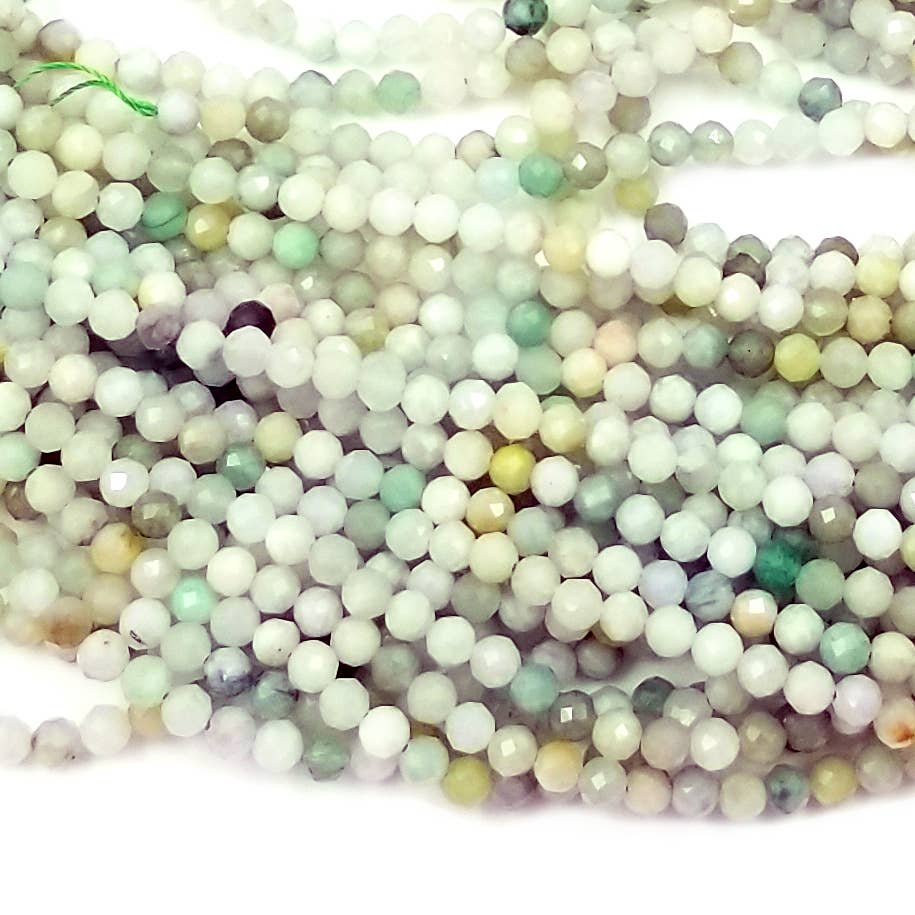 Beads Creation - Wholesale Beads - Burma Jadeite Jade Faceted Round Bead, Loose Gemstone1