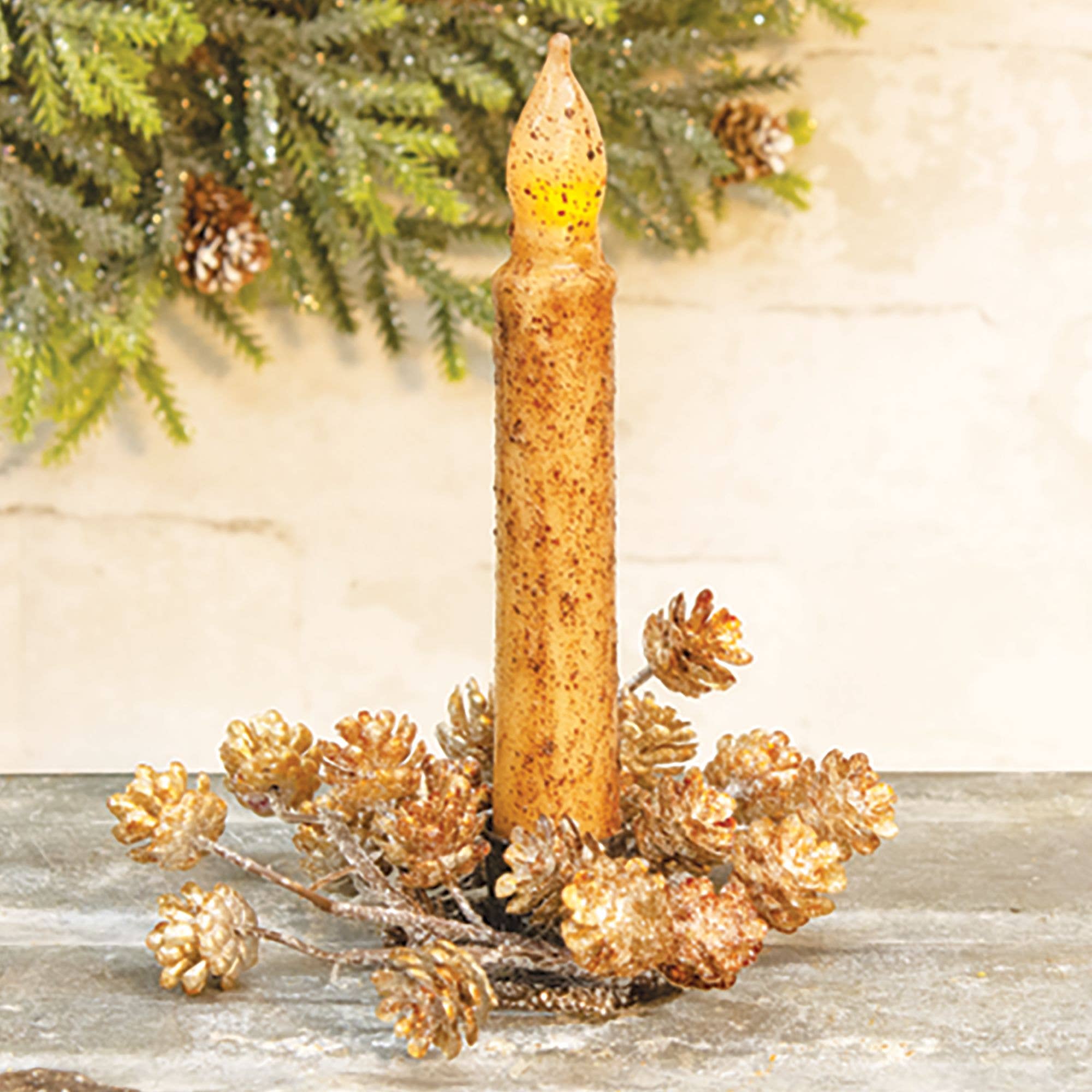 The Hearthside Collection – Vela sem chama por atacado – Cone temporizador de marfim queimado, 6"1