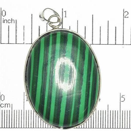 30mm x 40mm Synthetic Malachite Oval Pendant - With Bail - Semi Precious Stone - SP607 for wholesale on Faire