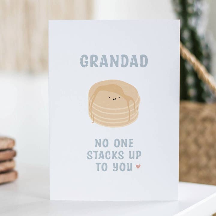 Grandad No One Stacks Up To You Card for wholesale by Kalm Lettering