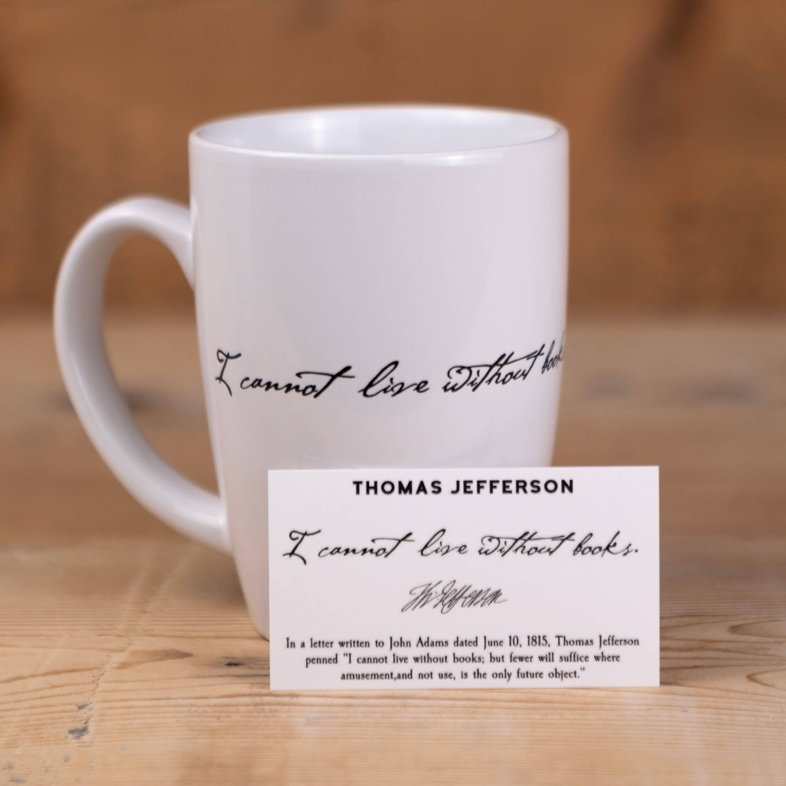 Liberty & Co. - Vente Tasse à café - Mug « Je ne peux pas vivre sans livres » de Thomas Jefferson1