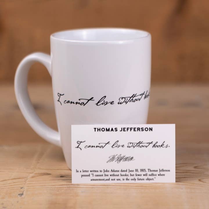 Liberty & Co. - Vente Tasse à café - Mug « Je ne peux pas vivre sans livres » de Thomas Jefferson1