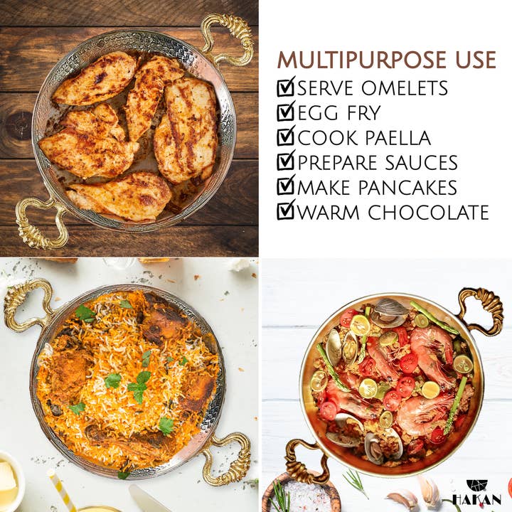 Hakan - Wholesale Pan - Hakan Copper Egg Pan for Cooking, Handmade Small Frying Pan3