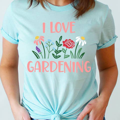 Ich liebe Gartenarbeit Blumen Grafik T-Shirt für den Großhandel von Select Apparel