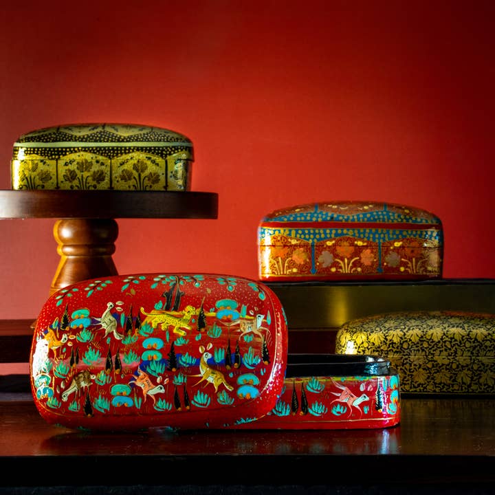 Hand-Painted Kashmiri Keepsake Box for wholesale by Zaica Life