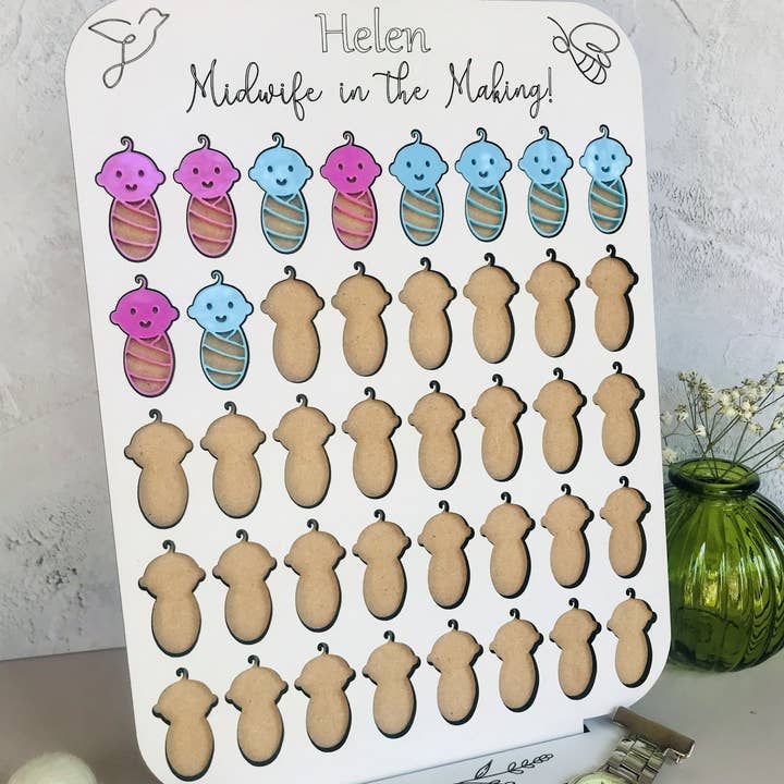 Deco Rach Design - Wholesale Milestone Art/Keepsake - Kids & Baby - Student Midwife Gift, Student Midwife Birth Counter12