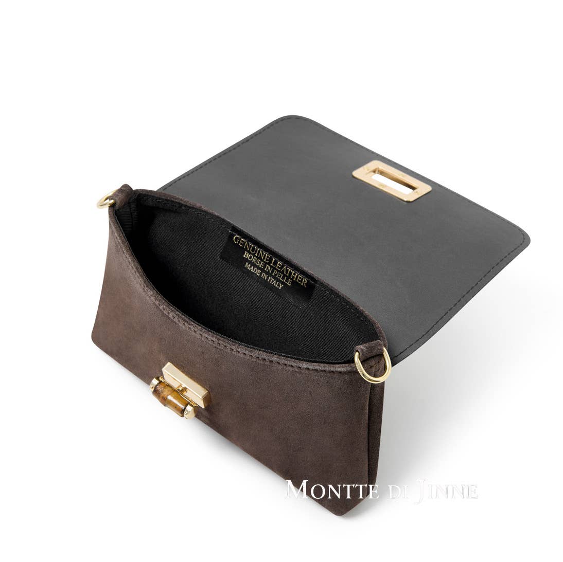 MONTTE DI JINNE - Wholesale Crossbody Bag - Women's - Italian Premium Suede Mini Crossbody Clutch with Gold Chain11