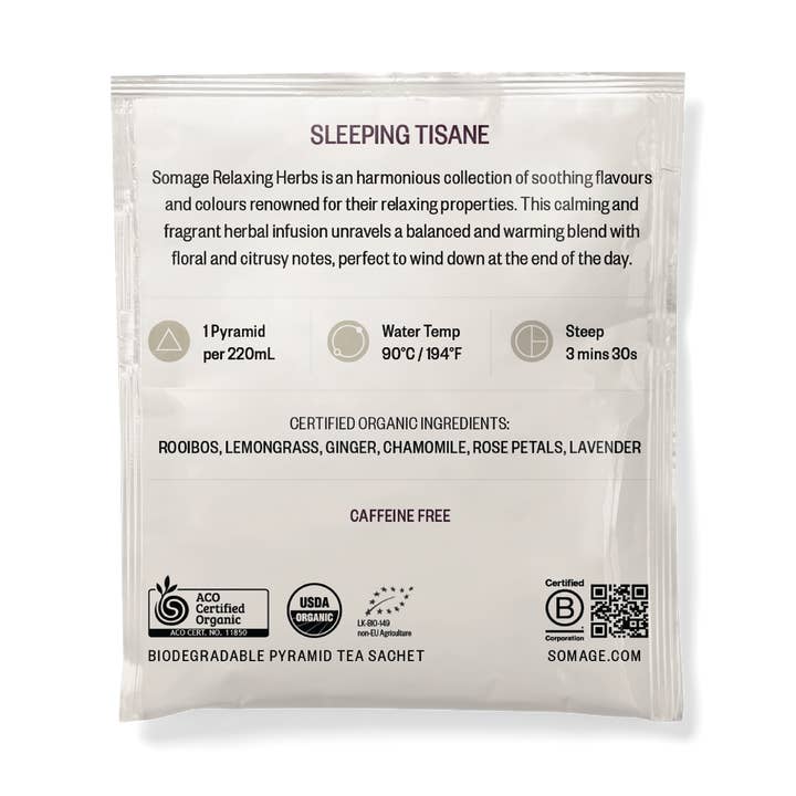 Relaxing Herbs Pyramid Sachet for wholesale by Somage