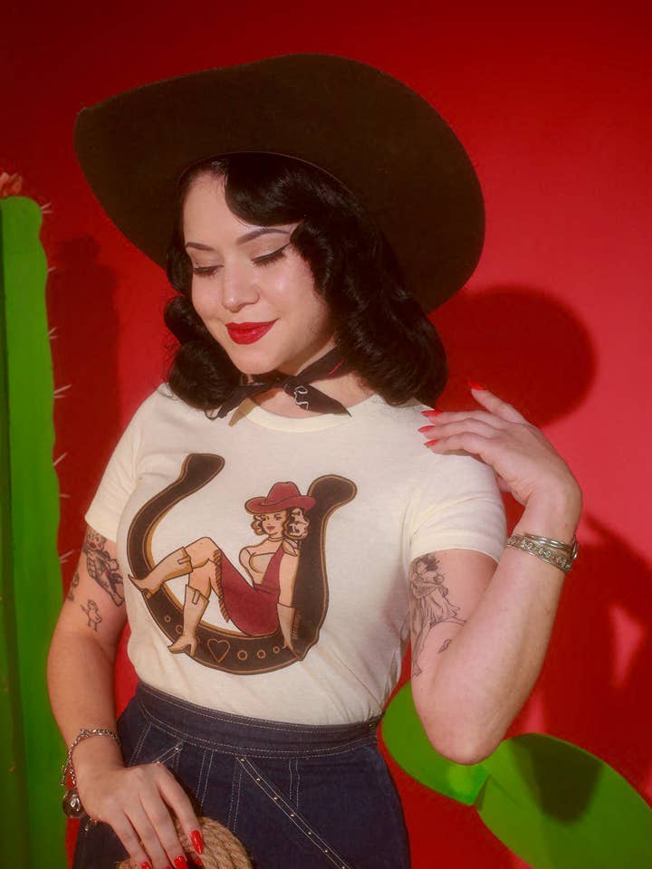 Lady Luck Fitted Tee in Ivory for wholesale by Mischief Made