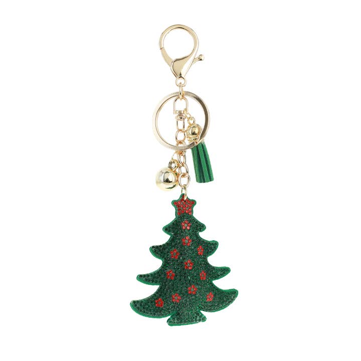 SP Sophia Collection - Wholesale Keychain - Unisex - Christmas Tree Rhinestone Pave Keychain 1