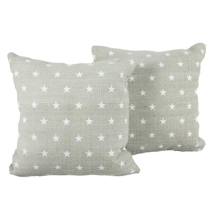 Decorative Throw Pillow Gray with White Stars Stuffed Modern Pillows Interior Design-2pk for wholesale by Southern Textiles