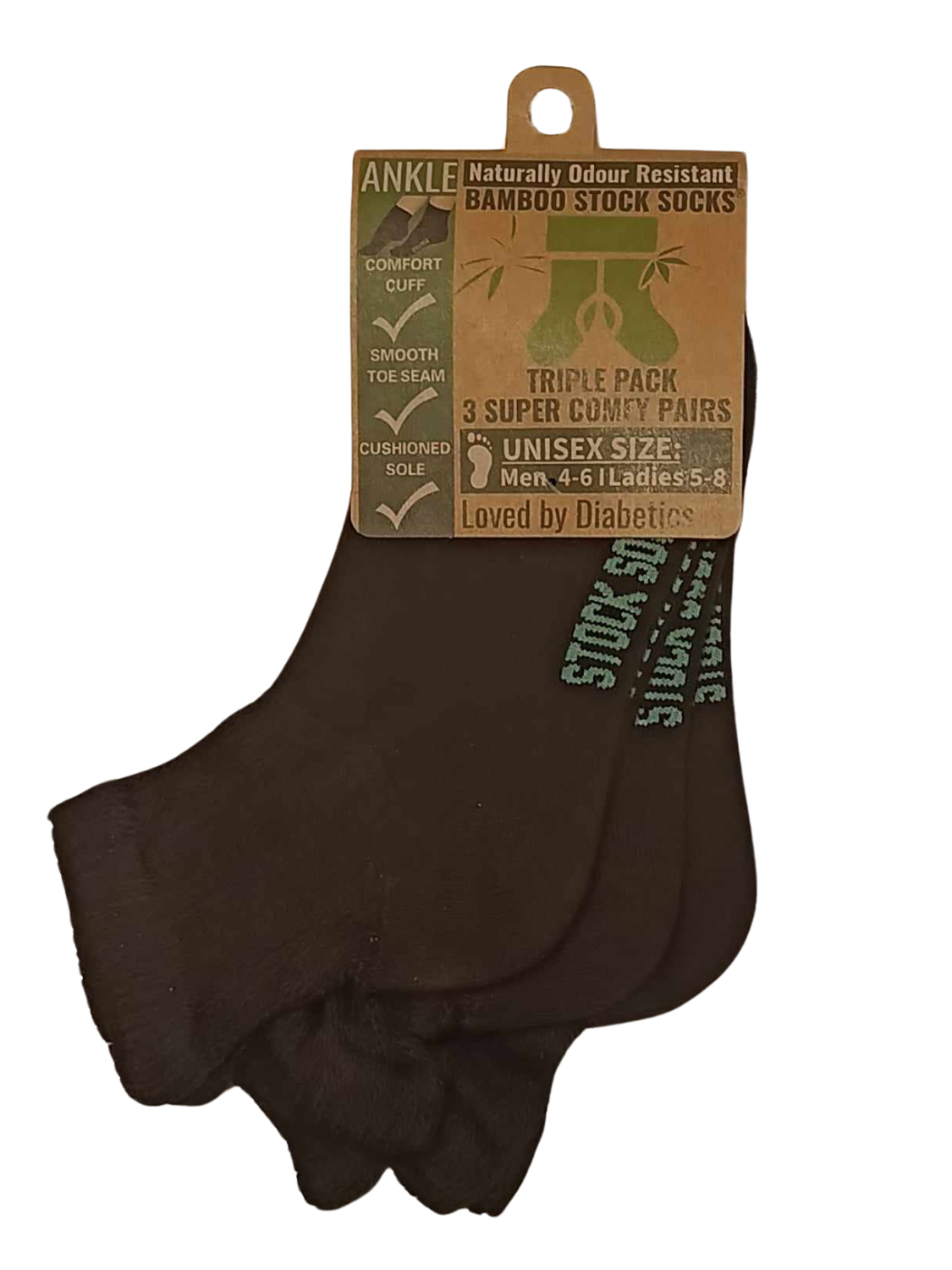 Stock Socks - Wholesale Socks - Women's - Triple Pack (3 pairs) - Black Ankle2