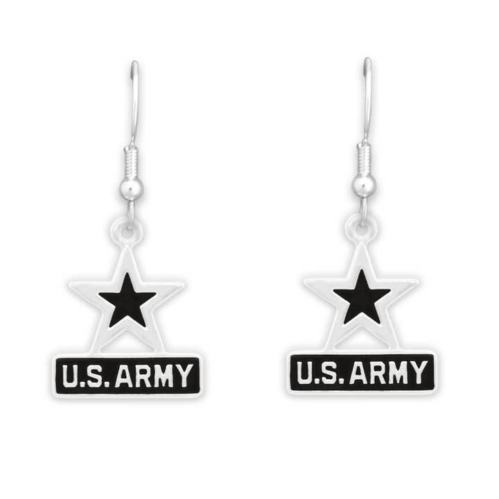 U.S. Army® Silver Logo Earrings for wholesale by From The Heart