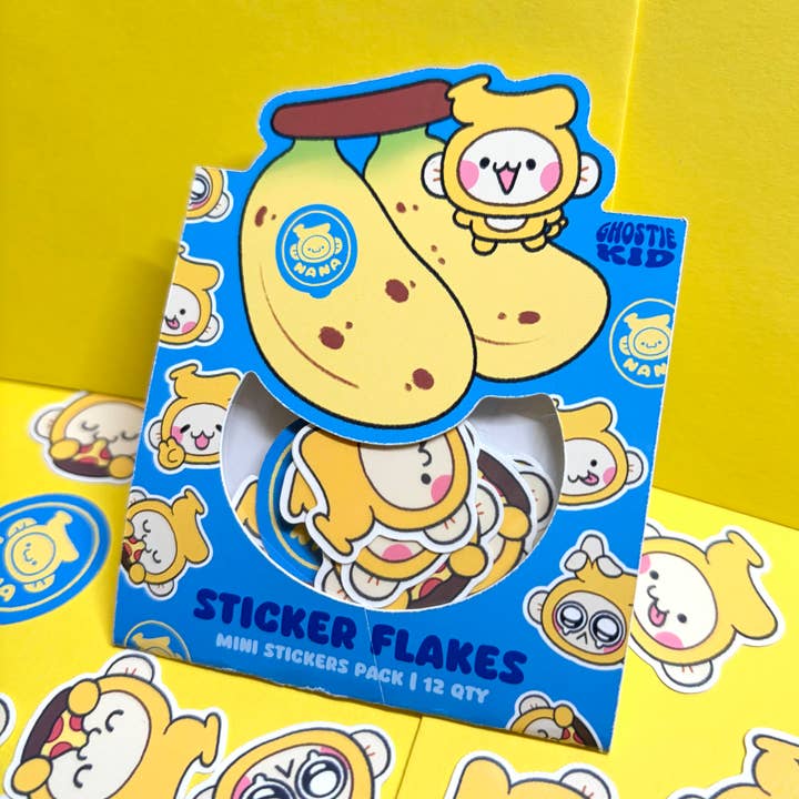 Nana the Monkey | Vinyl Sticker Pack| Mini |Original |Flakes for wholesale by Ghostiekid