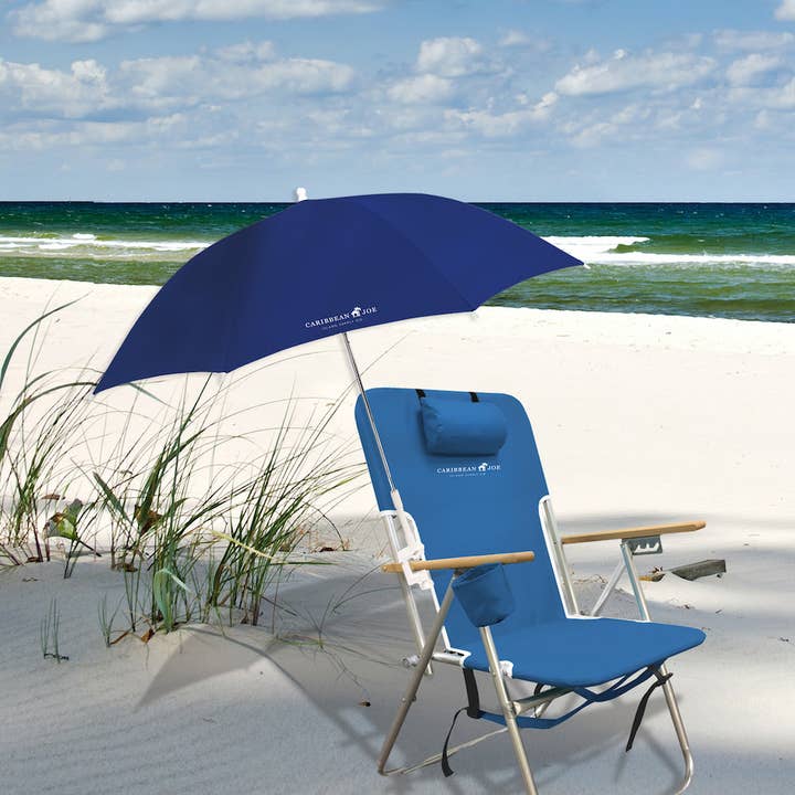 Chaby International - Wholesale Beach Umbrella - Caribbean Joe 48" Arc Clamp-On Beach Umbrella - Navy Blue