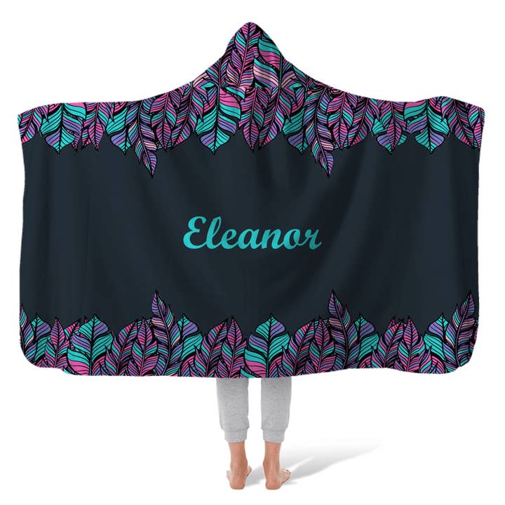 Hooded Fleece Blanket: Feather Pleasure for wholesale by Sam and Zoey