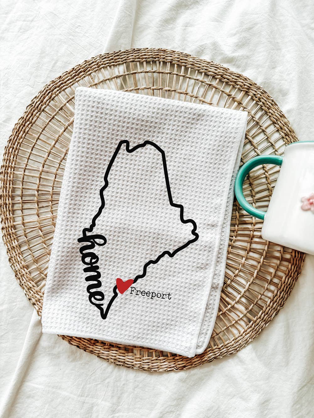 521handmade - Wholesale Tea Towel - Maine State Kitchen Towel - Custom City & State Tea Towel 0