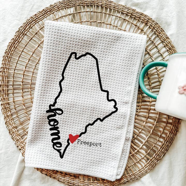 521handmade - Wholesale Tea Towel - Maine State Kitchen Towel - Custom City & State Tea Towel 0