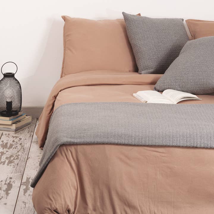 Jersey cotton duvet cover - Basic Café cream bedding for wholesale on Faire