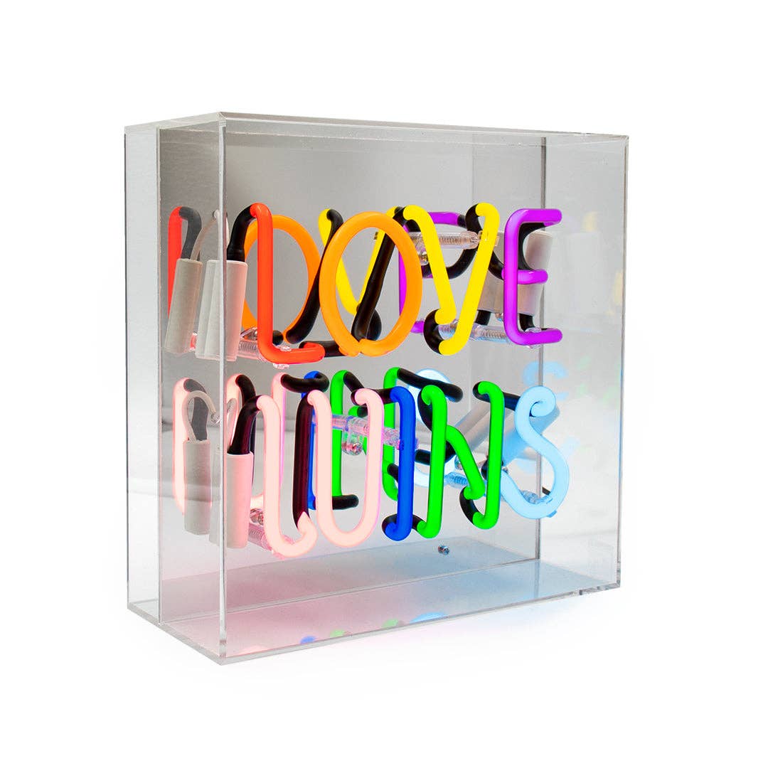 Multi Coloured 'Love Wins' Glass Neon Sign for wholesale on Faire1