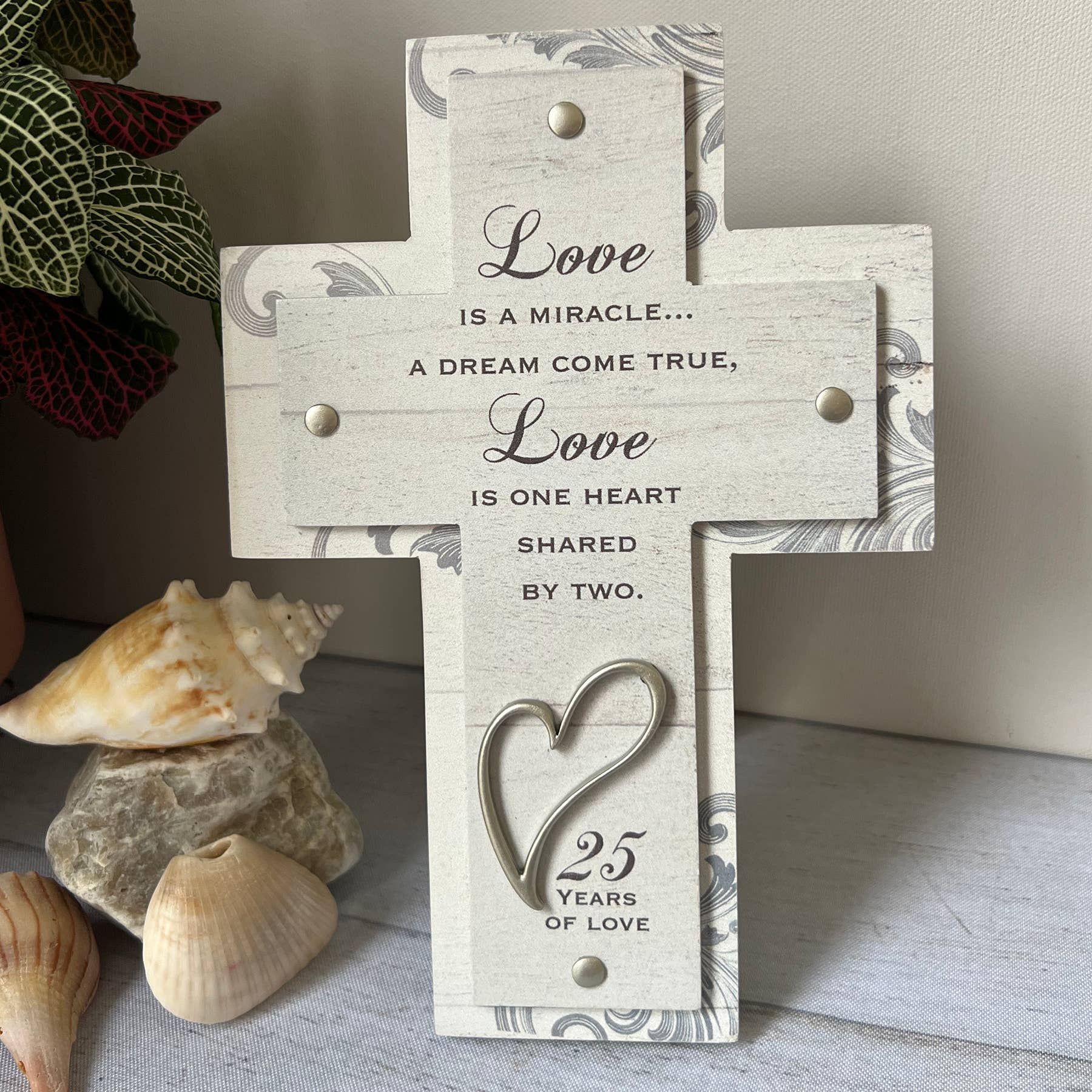Abbey + CA Gift - Wholesale Wall Cross - Love is a Miracle 25th Anniversary Cross0