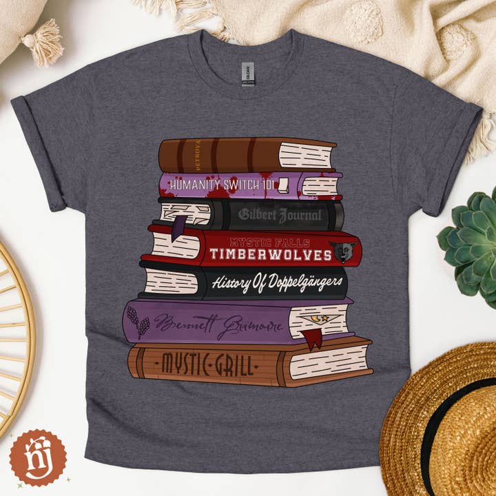 Nearly June Design Co - Wholesale T-Shirt (Graphic) - Unisex - TVD The Vampire Diaries Inspired Bookstack3