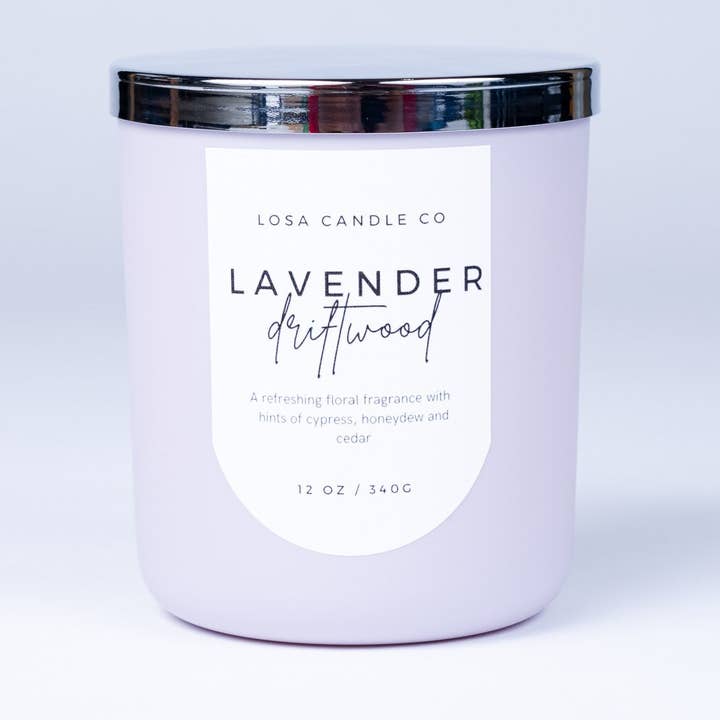Vela de Lavanda y Madera a la Deriva de 12oz con Doble Mecha para venta al por mayor de LoSa Candles