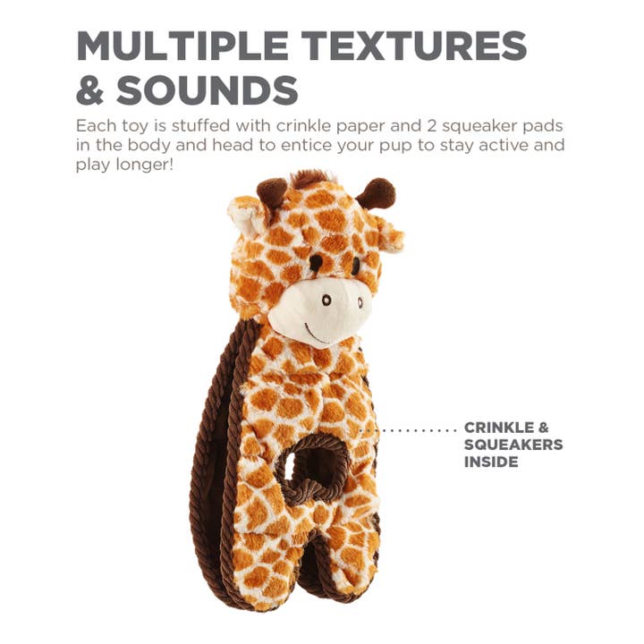 Pet Palette Distribution - Wholesale Pet Plush Toy - Dog - Outward Hound Cuddle Tugs Giraffe Plush Dog Toy