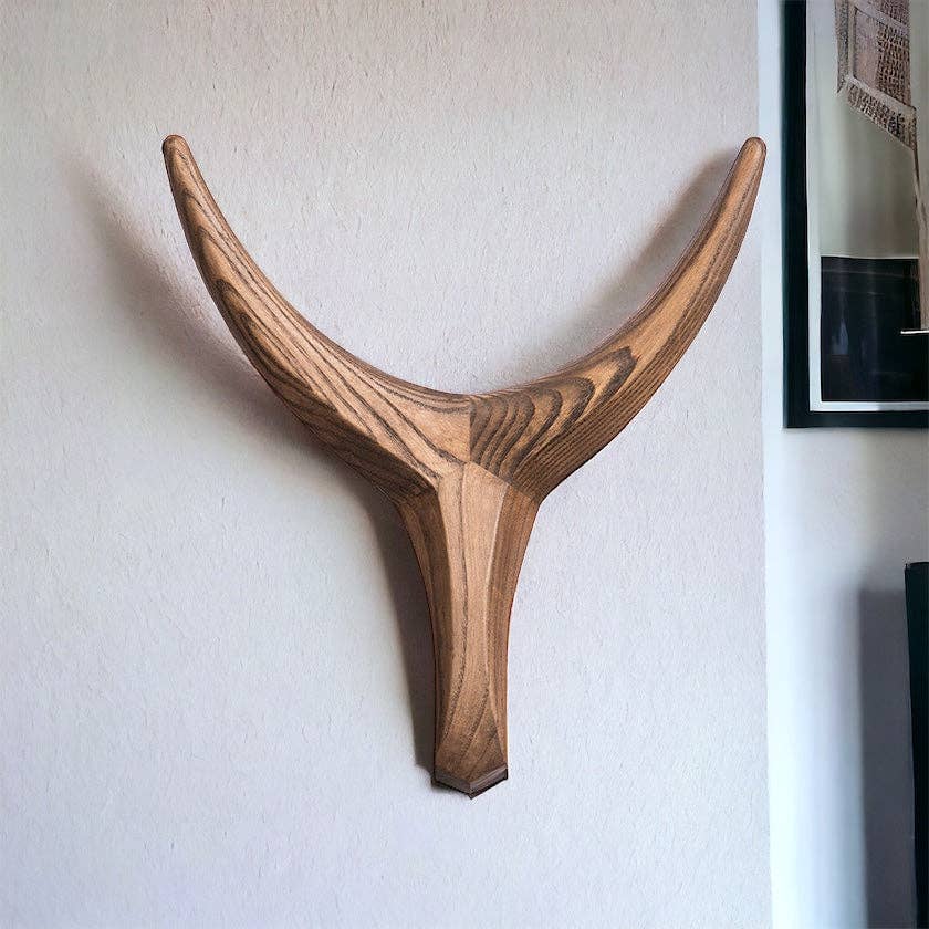 The African Home Goods - Wholesale Wall Accent - Nguni Head  Animal Head Wall Decor| Handmade Farmhouse Decor - Gunsmoke1