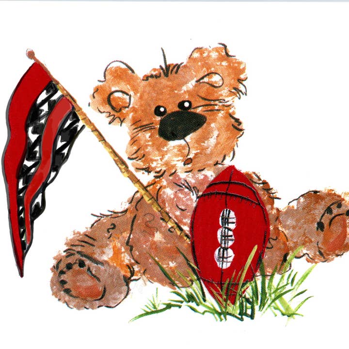 Mameluco de algodón rojo y blanco con forma de oso escolar 2372 para venta al por mayor de Designs By Beverly, LLC