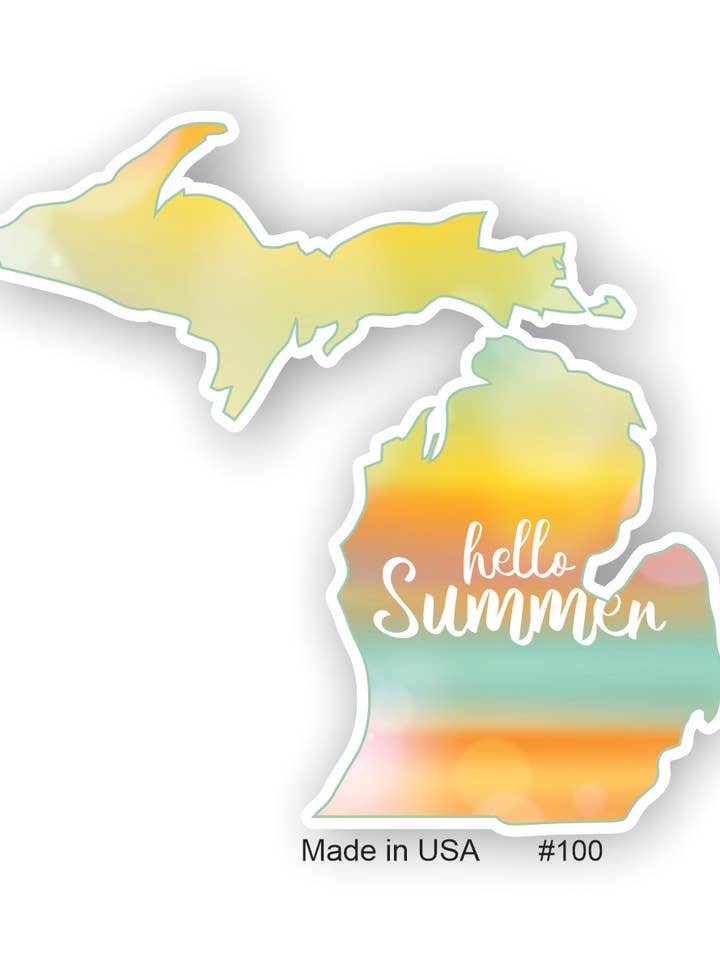 MICHIGAN Summer Map Sticker for wholesale by Big monkey