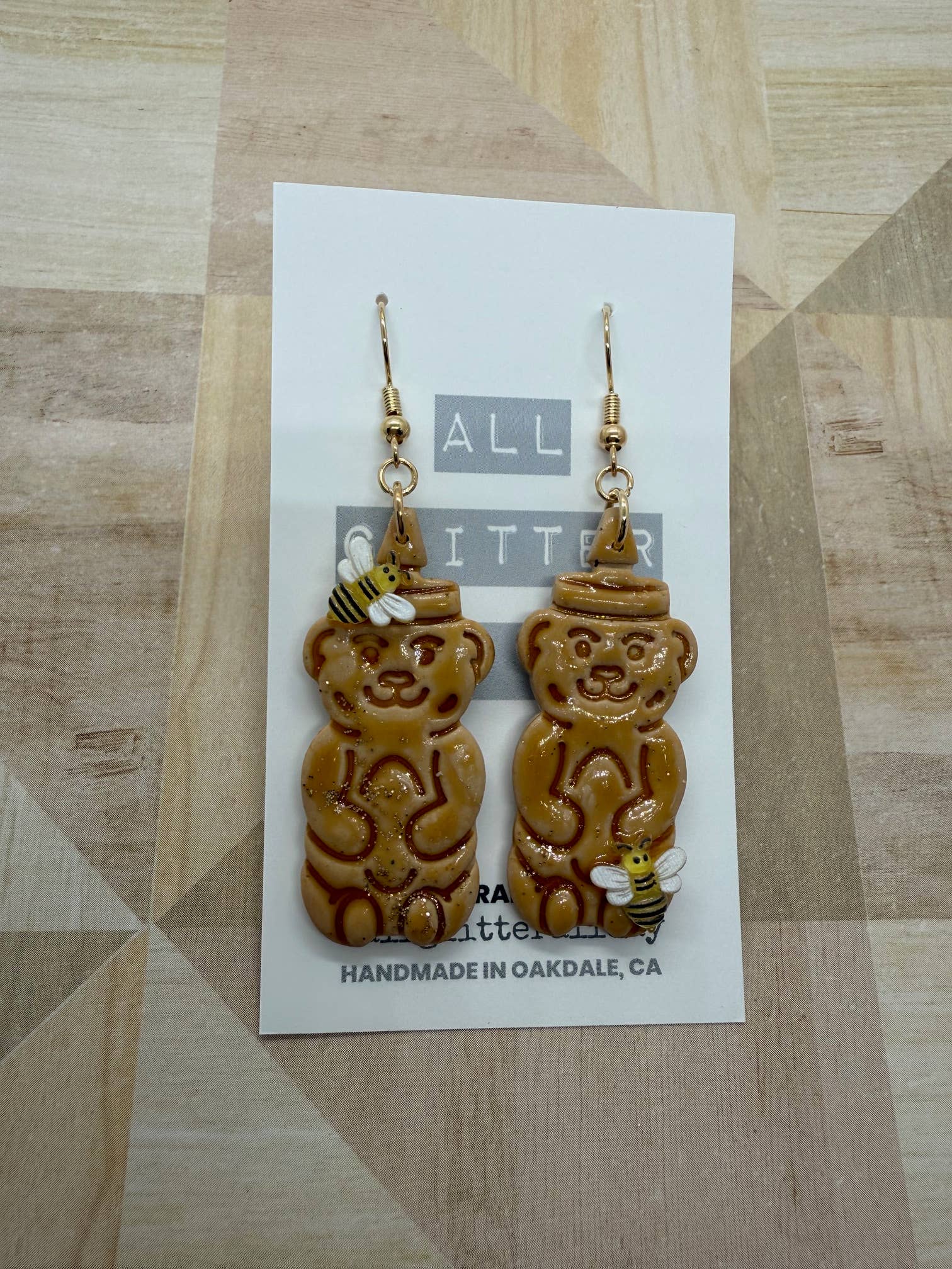 All GlitterAll Day - Wholesale Dangle Earrings - Honey bear dangle earring