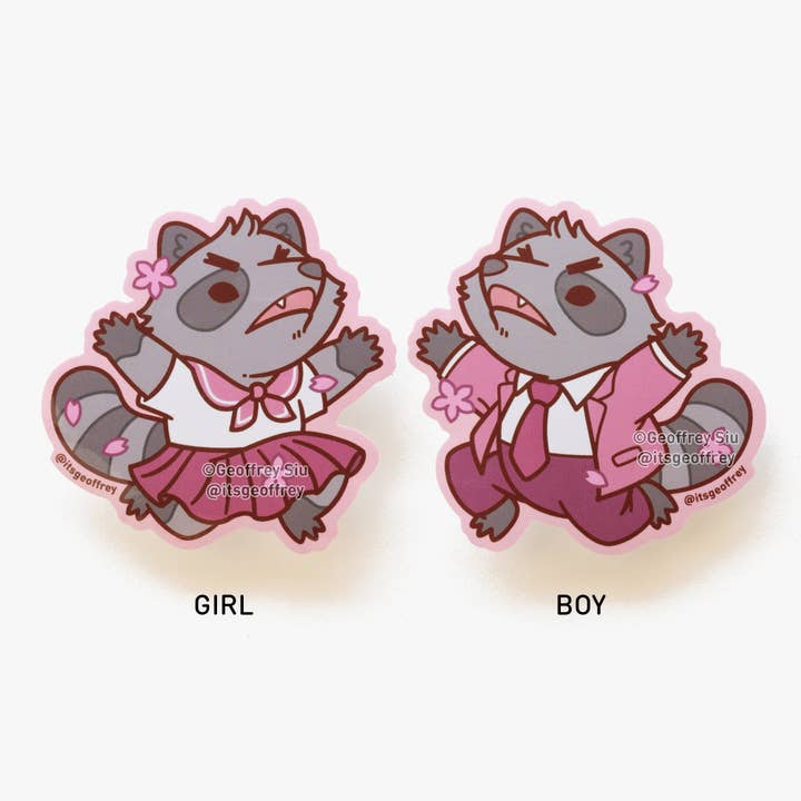 Sakura-Kun Vinyl Stickers for wholesale by Geoffrey Siu Art LLC