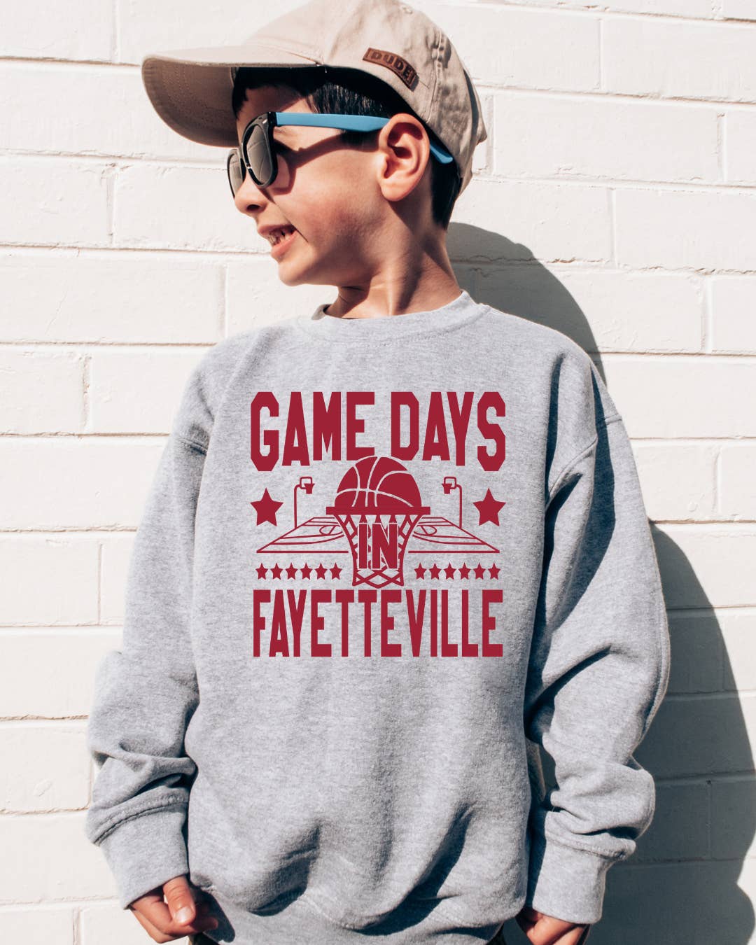 Uncommon Label - Wholesale Sweatshirt - Kids - Game Days in Fayetteville Razorback Youth Crewneck Pullover