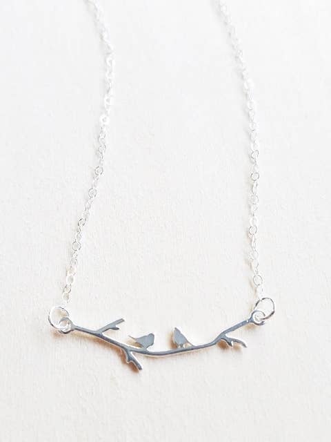 Silver Serenading Birds Necklace for wholesale by Sosie Designs