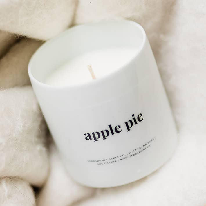 Apple Pie Soy Candle | Ceramic Jar + Box | 11 oz for wholesale by Terradomi Candle Co.