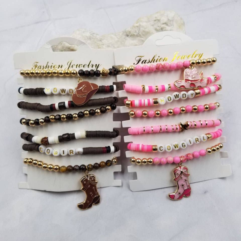 The Pretty Jewellery - Vendita all'ingrosso Parure di gioielli - Braccialetto con Perline Heishi Cappello e Stivale HOWDY COWGIRL2