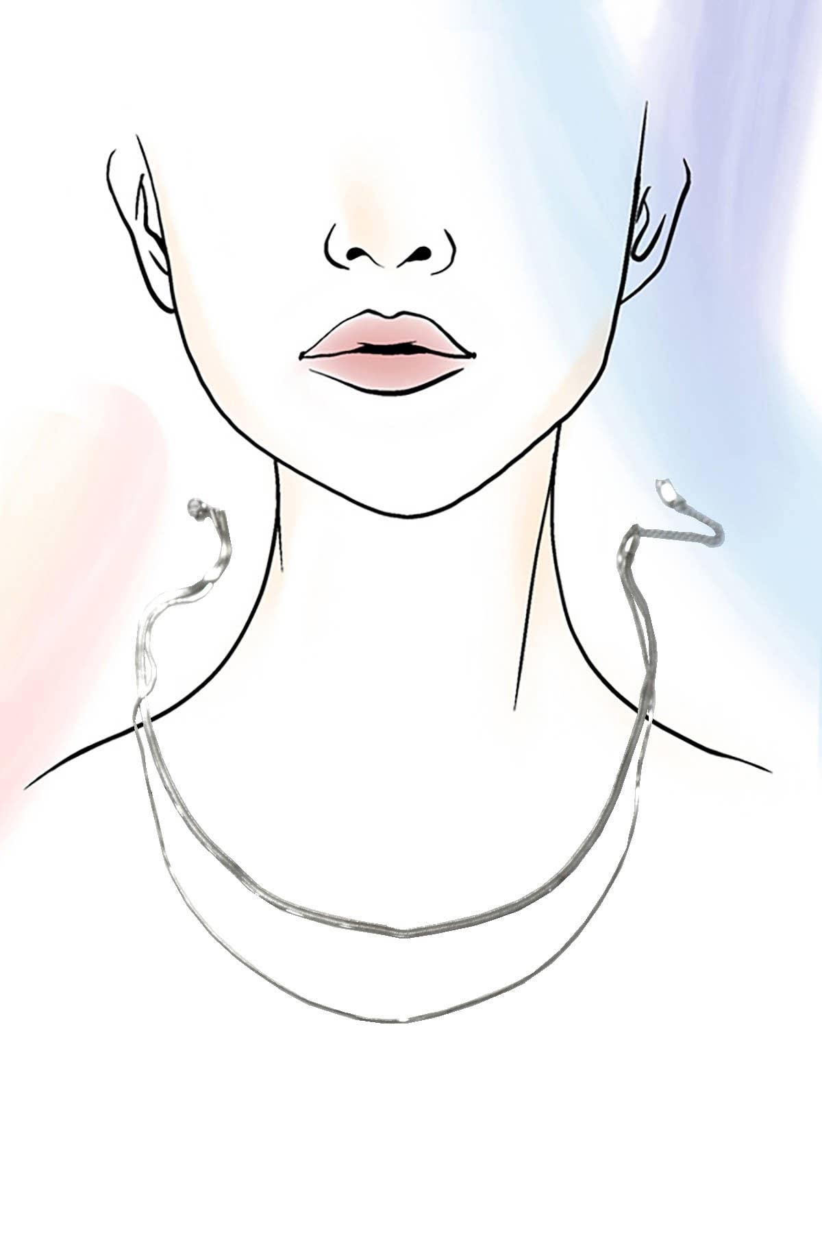 JOSSLYN by wall to wall - Vente Collier maille et chaîne - COLLIER MULTICOUCHE EN ACIER INOXYDABLE RÉSISTANT AU TERNISSEMENT | 40NK3156