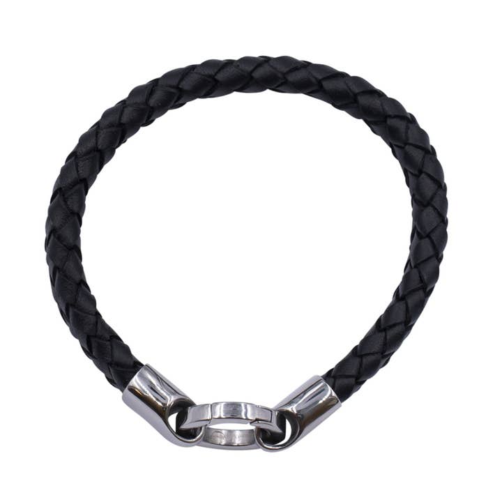 bracelet en cuir avec fermoir en acier inoxydable pour la vente par Bodywings