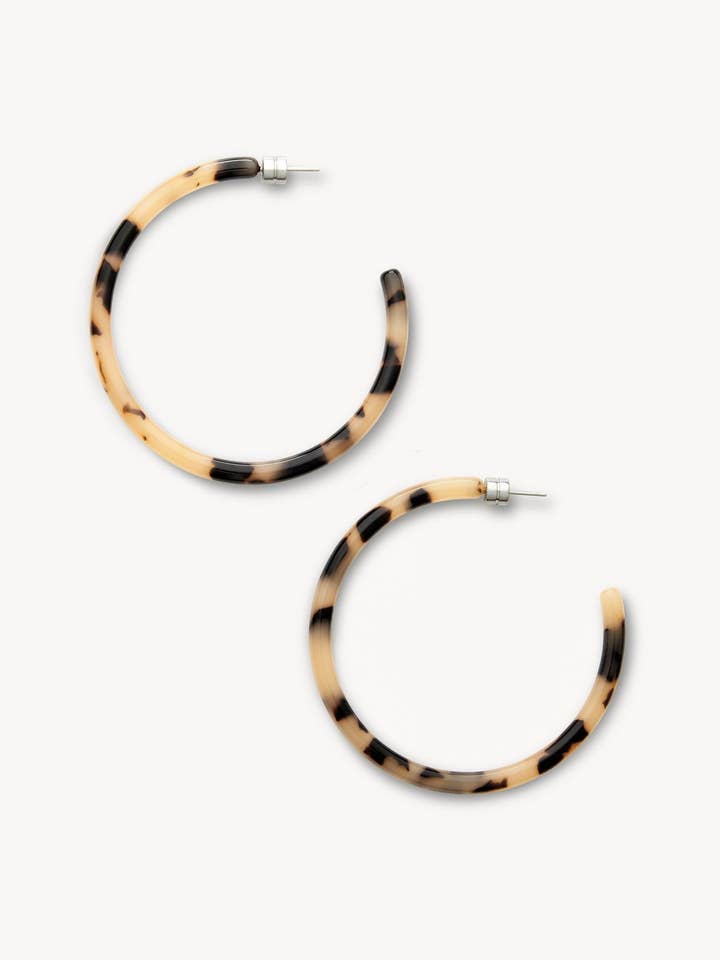 Large Hoops in Blonde Tortoise for wholesale by MACHETE