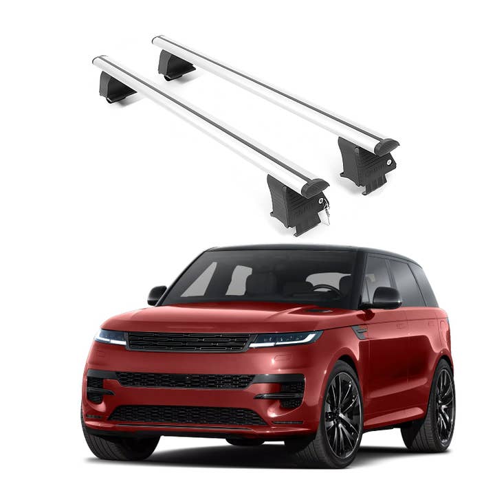 Barres de toit transversales ERKUL compatibles avec Range Rover Sport 23-25 toit nu aluminium argenté pour la vente par Erkul Auto USA