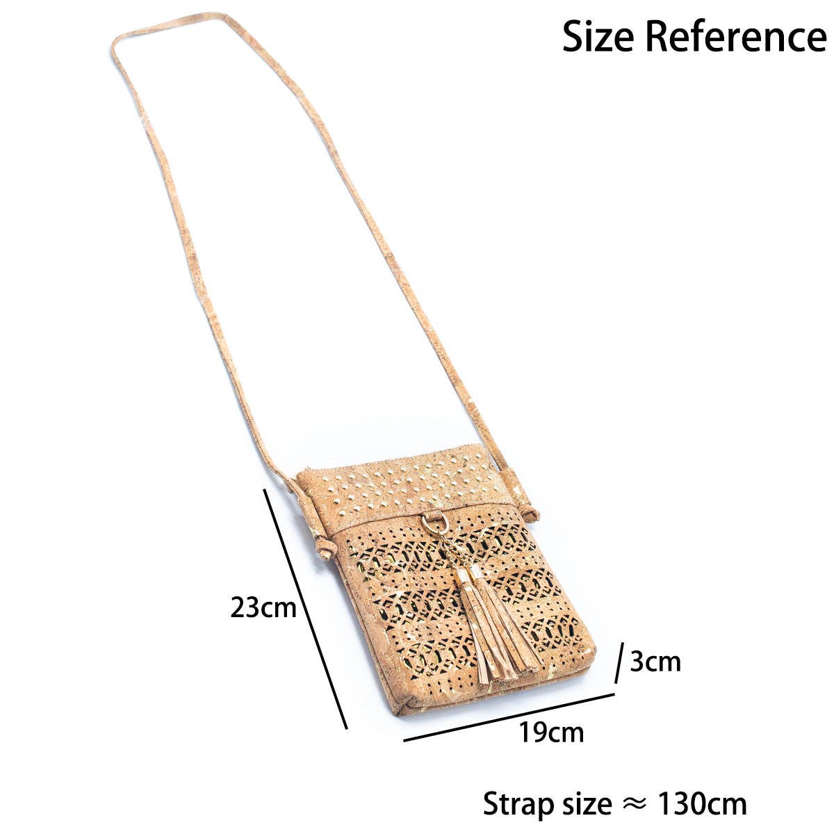 Meninas Bonitas Cork - Vente Sac à bandoulière – femme - Sac bandoulière pour femme en liège naturel avec accents dorés ou argentés et découpe5