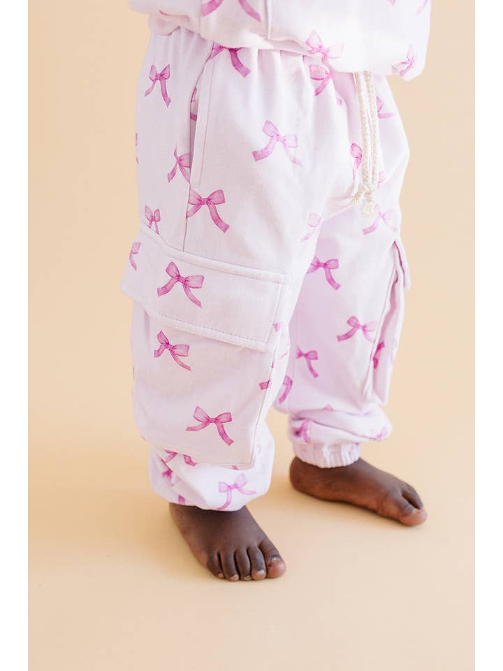 Lucky Panda Kids - Wholesale Top & Pant Set - Kids - Cargo Jogger Set | Pink Bows8