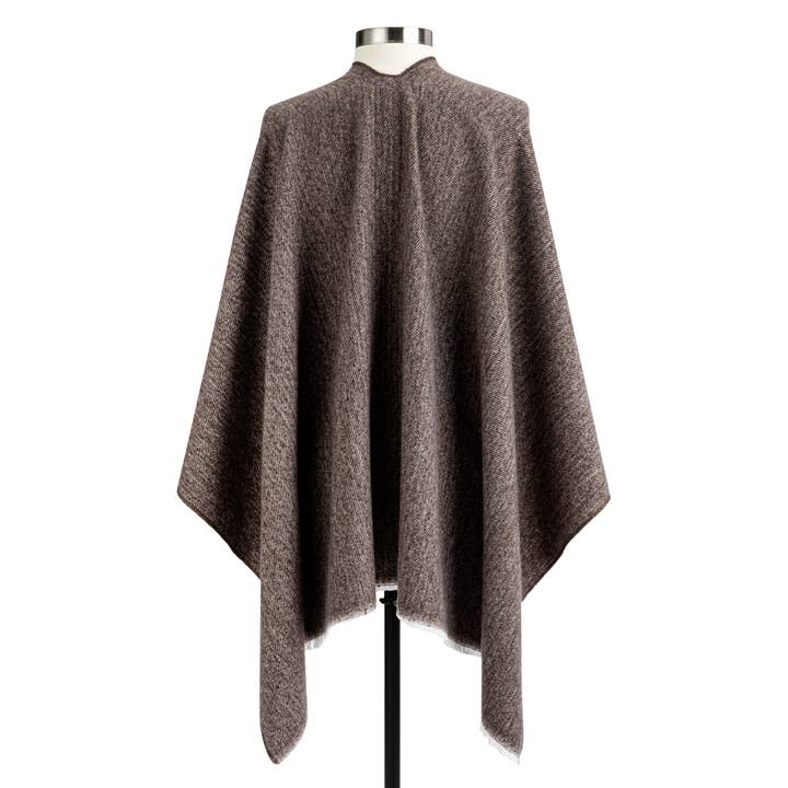 DEMDACO - Wholesale Poncho - Women's - Heathered Taupe Keyhole Wrap - 52x29.5in1