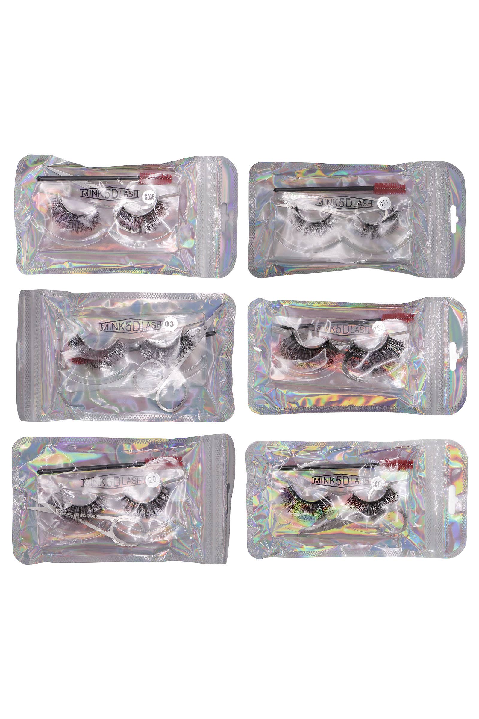 ASSORTED 5D False Eye Lash And Styling Tools Kit - 3 Pcs for wholesale on Faire9