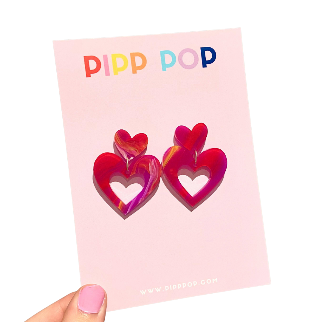 Pipp Pop - Wholesale Dangle Earrings - Big Love Dangles - 14 Colours Available8