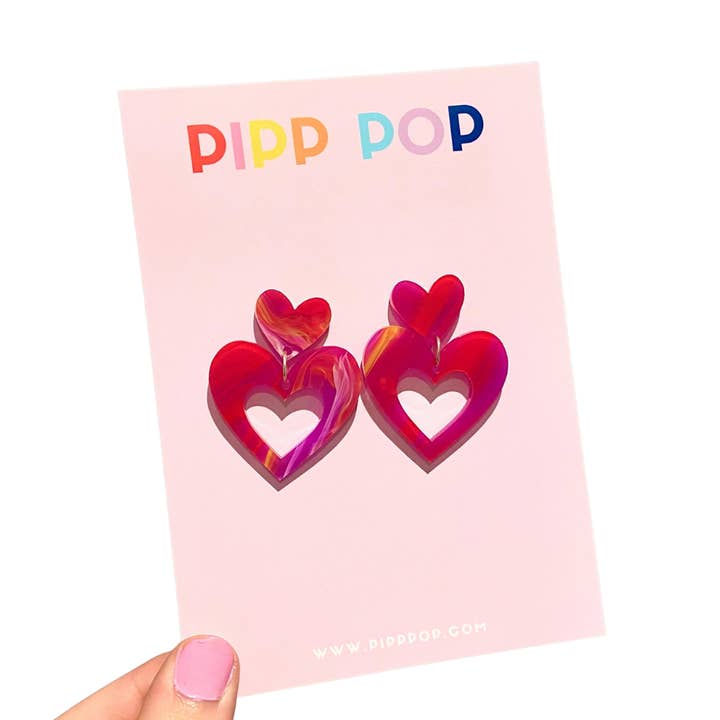 Pipp Pop - Wholesale Dangle Earrings - Big Love Dangles - 14 Colours Available8
