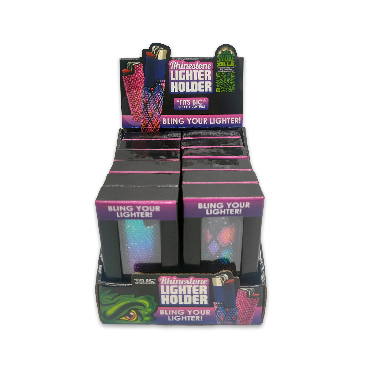 Novelty Brands - Wholesale Retailer Display - Home & Living - Rhinestone Lighter Holder Case Assortment Boxed - 12/Display4