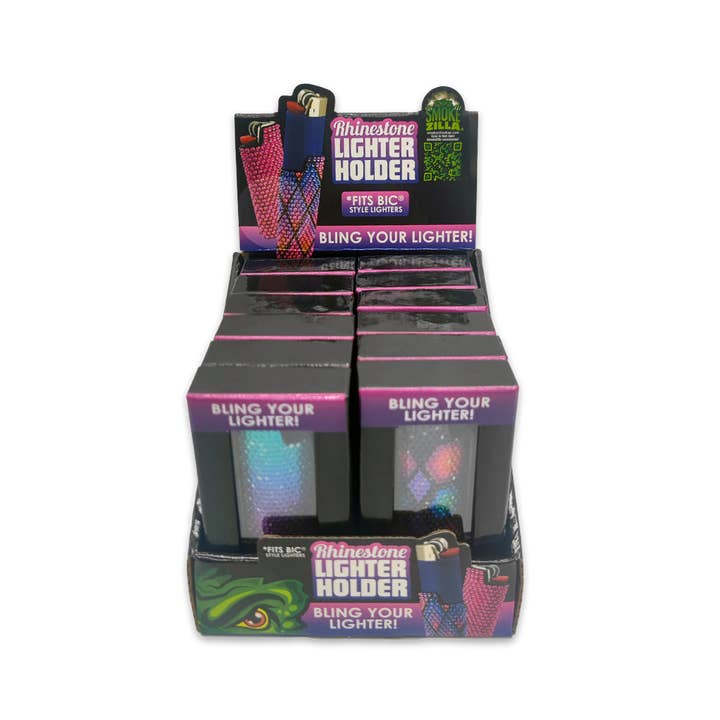 Novelty Brands - Wholesale Retailer Display - Home & Living - Rhinestone Lighter Holder Case Assortment Boxed - 12/Display4