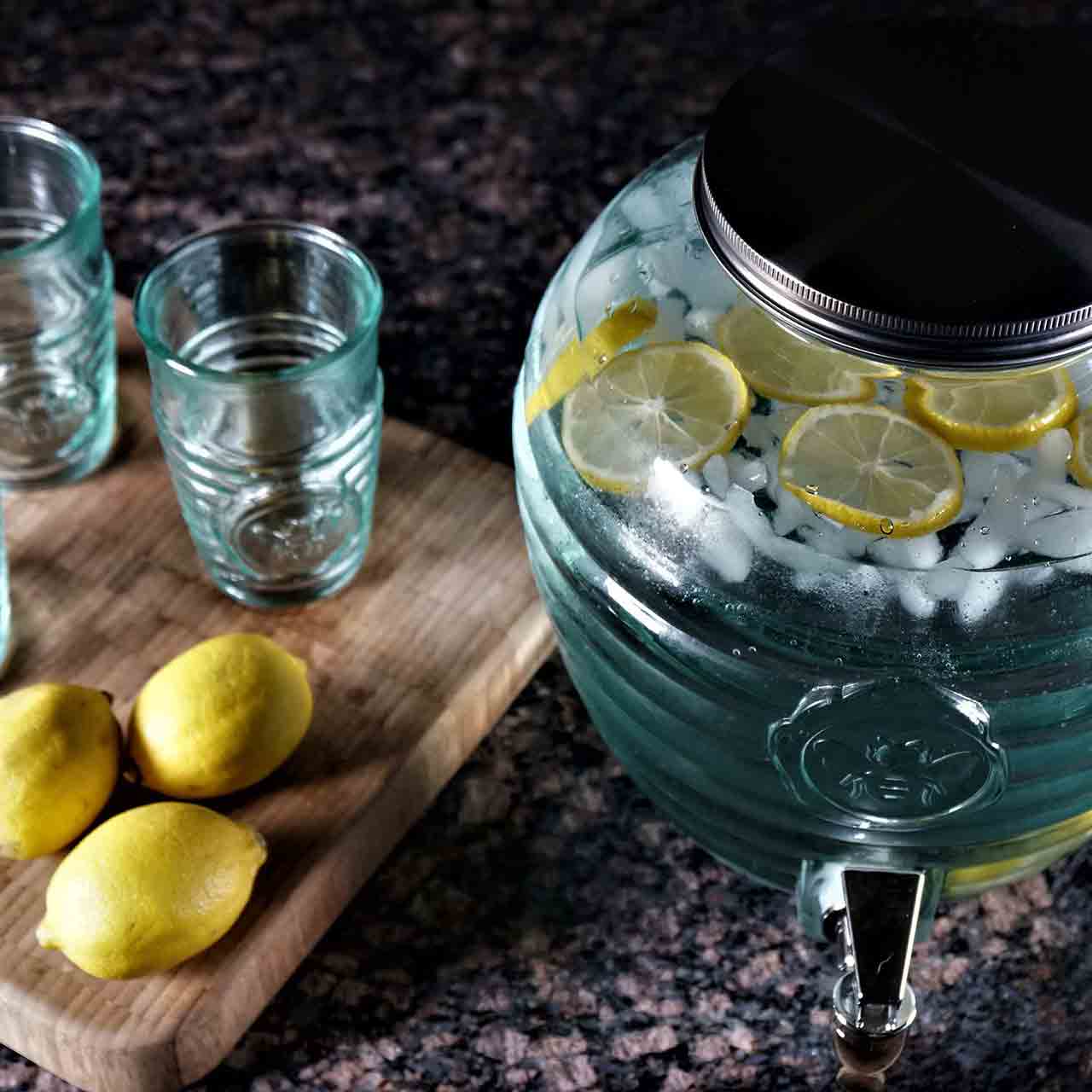 Couronne Co. - Wholesale Drink Dispenser - 2 Gallon Bee Quenched Glass Beverage Dispenser3